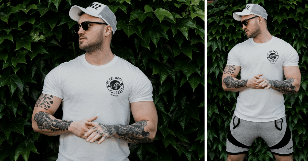 Póló The Best Version White Black - GymBeam