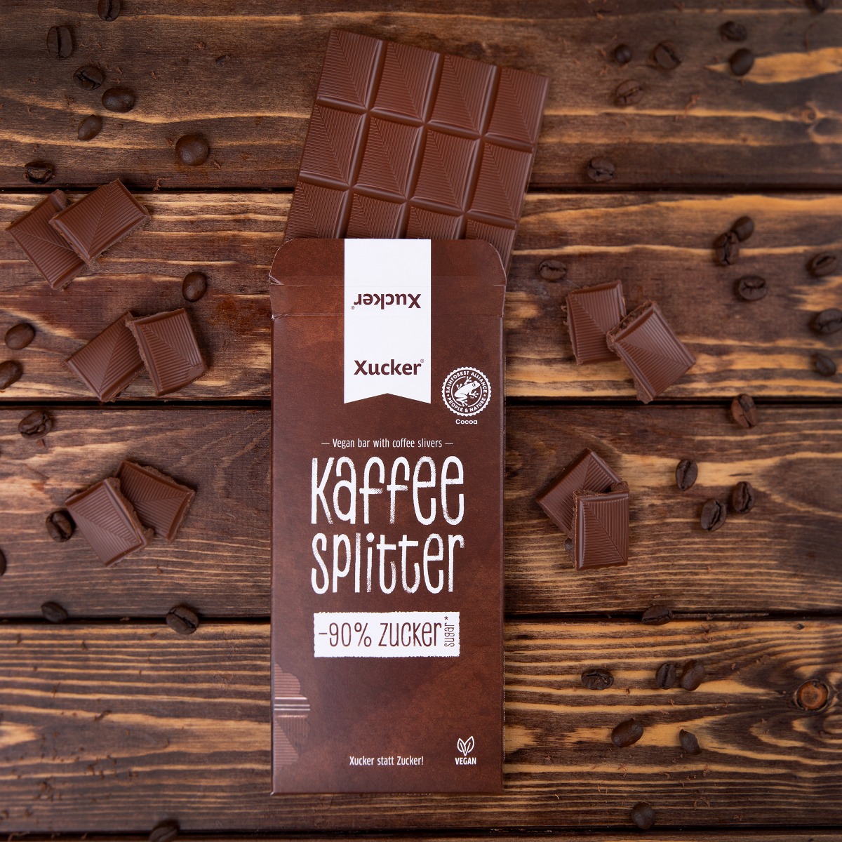 Vegánska čokoláda s kúskami kávy - Xucker