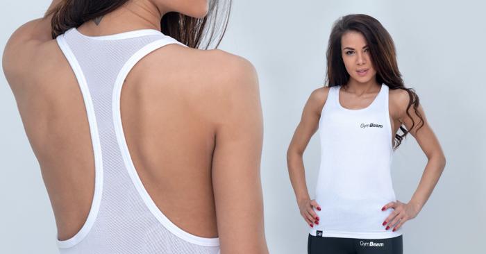 Dámske tielko Mesh White - GymBeam