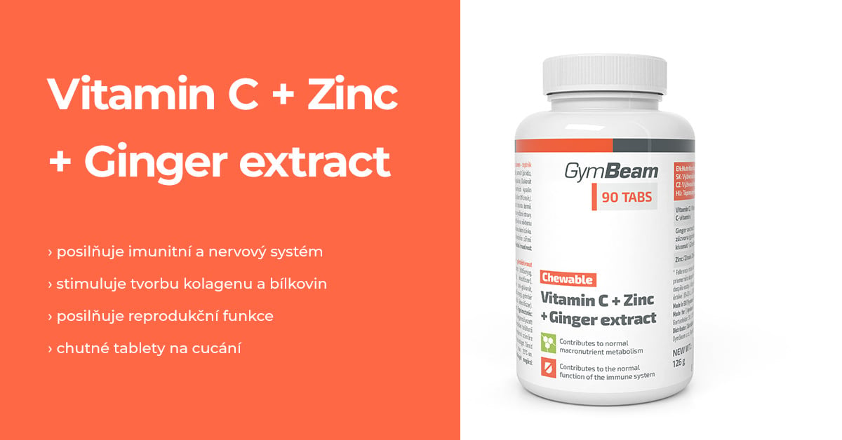 Vitamín C + Zinek + extrakt ze zázvoru tablety na cucání