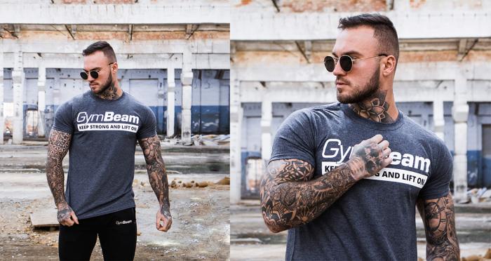 Tričko Keep Strong Heather Navy - GymBeam