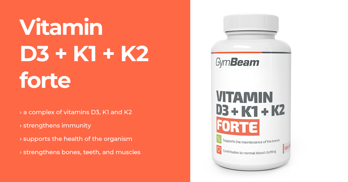 Vitamín D3+K1+K2 Forte GymBeam